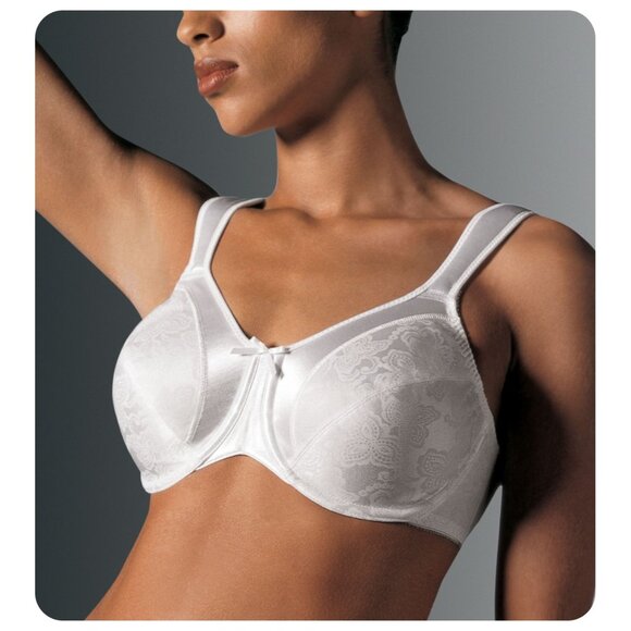 Bali 3562 White Satin Tracings Underwire Minimizer Bra sz 40G - Picture 1 of 7